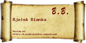 Bjelek Bianka névjegykártya